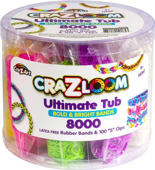 4 Pack - Cra-Z-Art Cra-Z-Loom Ultimate Tub Fulla Bands-8000 Pieces - 191854 - 884920191853