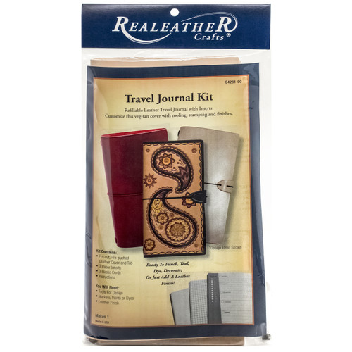 Realeather(R) Crafts Travel Journal Kit-Natural Travel Journal - C4281-00 - 870192012699