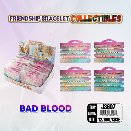 3 Pack Collectible Friendship Bracelet-Bad Blood J3607 - 887257836077