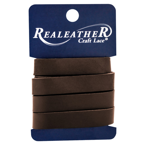 Realeather(R) Crafts Cowhide Leather Strip 1/2"X36"-Brown - SS0536-02 - 870192008029