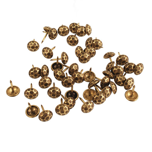 Realeather(R) Crafts Furniture Tack Hammered 48/Pkg-Antique Brass - BHT00-48
