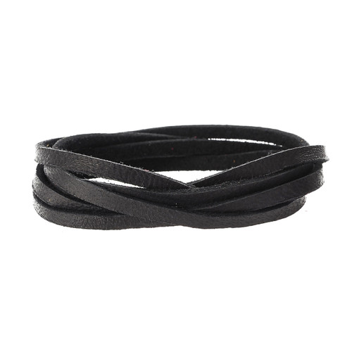 3 Pack - Realeather(R) Crafts Deerskin Lace 3/16"X4yd Card-Black - DOS31604-1000 - 870192017465