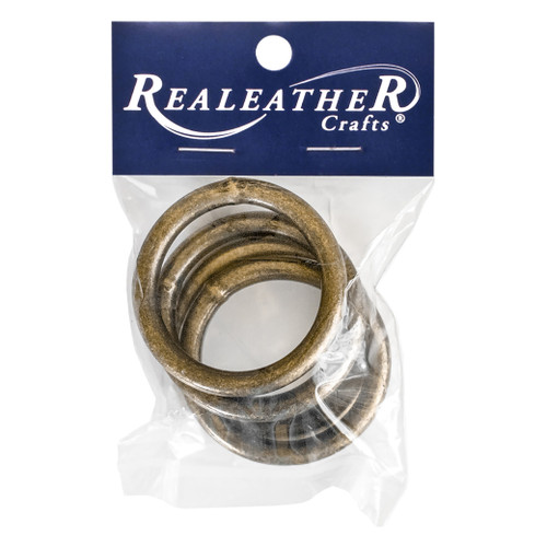 Realeather(R) Crafts 2" Brass Rings 4/Pkg-Antique Brass BRI02041 - 870192015614