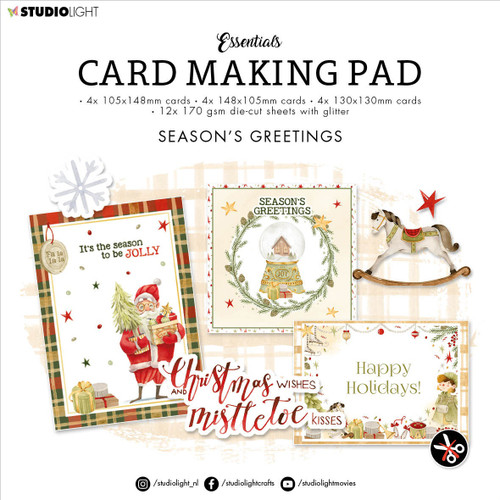 2 Pack Studio Light Card Making Pad 7.87"X7.87"-Nr. 01, Season's Greetings LESCMP01 - 8713943143827