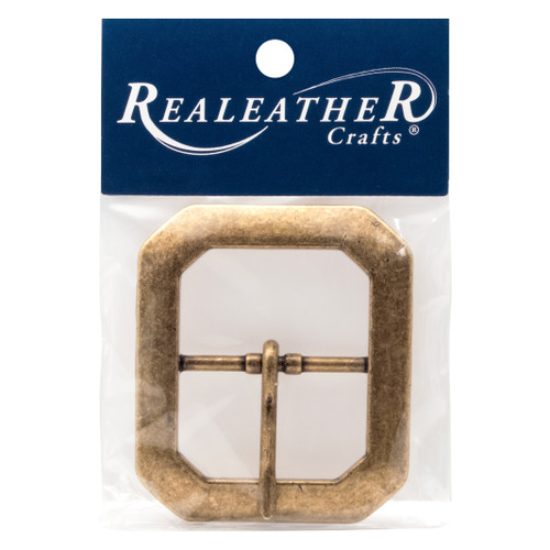 Realeather(R) Crafts Clipped Corner Belt Buckle-Antique Brass BU183011 - 870192017427