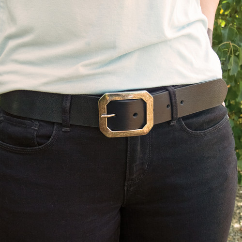 Realeather(R) Crafts Clipped Corner Belt Buckle-Antique Brass BU183011