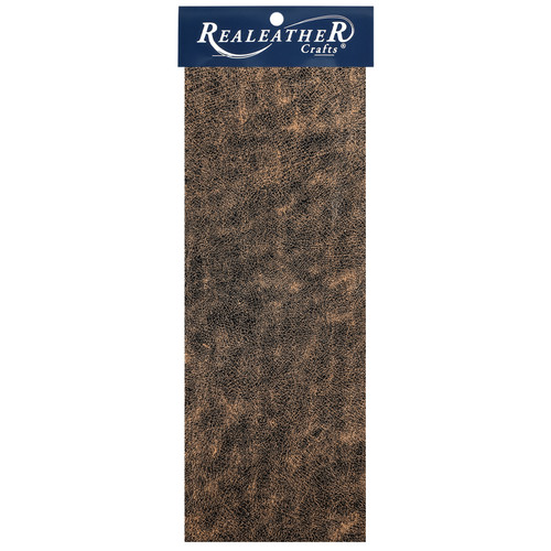 Realeather(R) Crafts Printed Leather Trim 9"X3"-Bomber Brown - C0903P-602 - 870192017366
