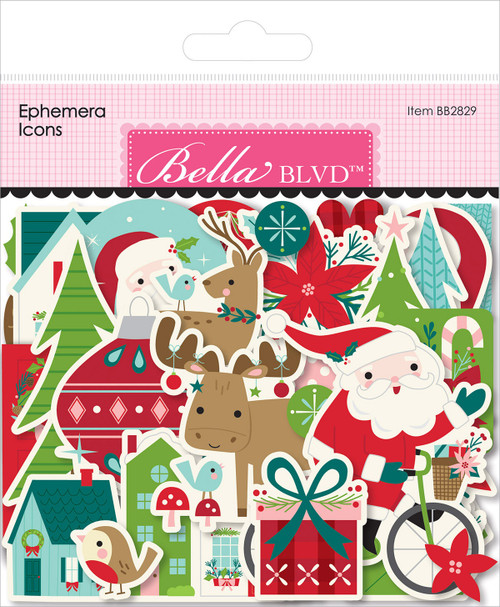 2 Pack Bella Blvd Cardstock Ephemera-Icons, Merry Little Christmas BB2829 - 819812015771