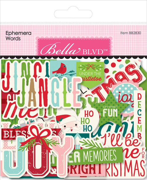 2 Pack Bella Blvd Cardstock Ephemera-Words, Merry Little Christmas BB2830 - 819812015788
