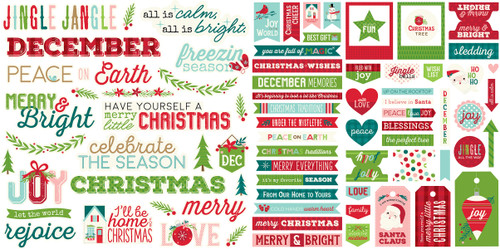 2 Pack Bella Blvd Cardstock Ephemera-Words, Merry Little Christmas BB2830