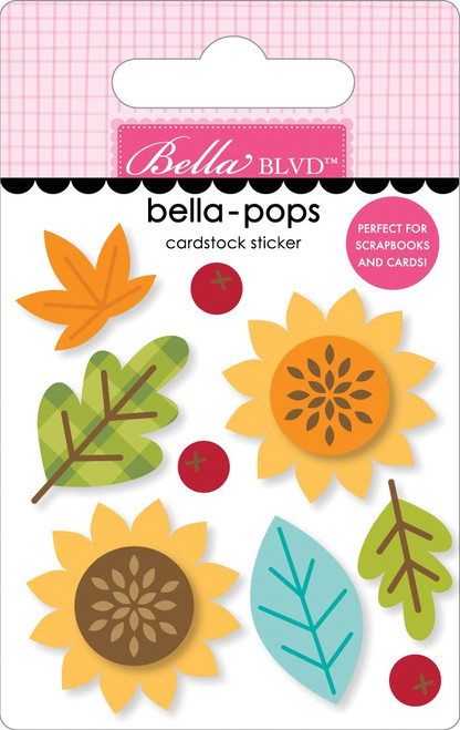 6 Pack One Fall Day Bella-Pops 3D Stickers-Fall Is Here BB2808 - 819812015566