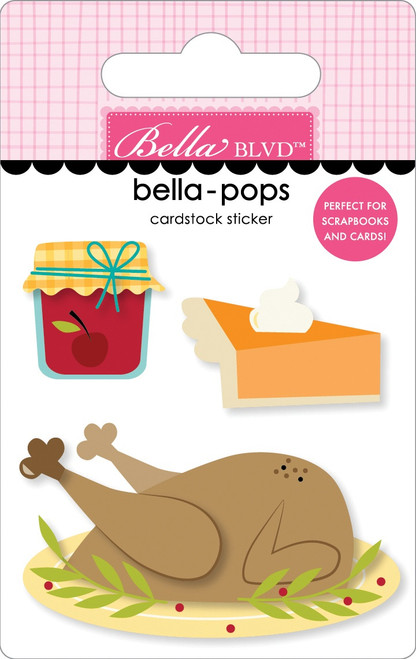6 Pack One Fall Day Bella-Pops 3D Stickers-Fall Feast BB2810 - 819812015580
