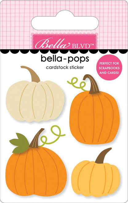 6 Pack One Fall Day Bella-Pops 3D Stickers-Pumpkin Patch BB2811 - 819812015597