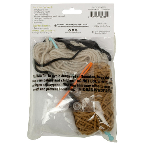 2 Pack - Fabric Editions Mini Crochet Kit-Bear 2.7"X2.7" - CRCHKTMI-WDBER 2 Pack - Fabric Editions Mini Crochet Kit-Bear 2.7"X2.7" - CRCHKTMI-WDBER