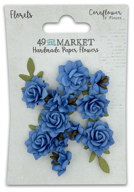 3 Pack 49 And Market Florets Paper Flowers-Cornflower 49FMF-40384 - 752505140384