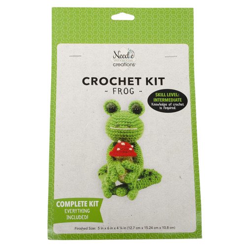 4 Pack Fabric Editions Crochet Kit-Frog 4.75"X5.5"X4.25" CROCHKT-FROG - 699919379354