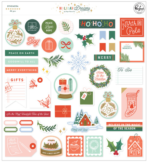 3 Pack - PinkFresh Cardstock Die-Cuts Ephemera Pack 46/Pkg-Holiday Dreams - PF214723 - 736952882141 3 Pack - PinkFresh Cardstock Die-Cuts Ephemera Pack 46/Pkg-Holiday Dreams - PF214723 - 736952882141