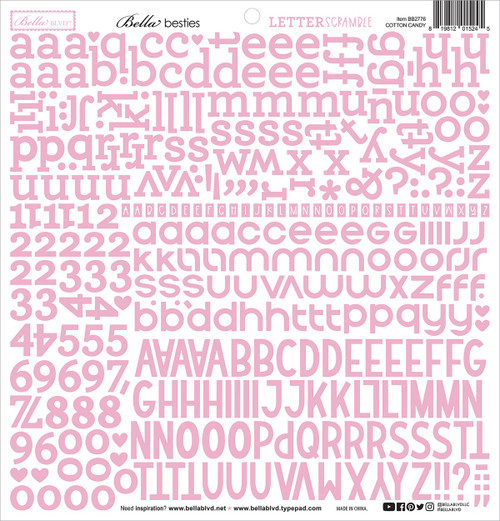 3 Pack Bella Blvd Bella Besties Letter Scramble Alpha Stickers-Cotton Candy BBSCS-2776 - 819812015245