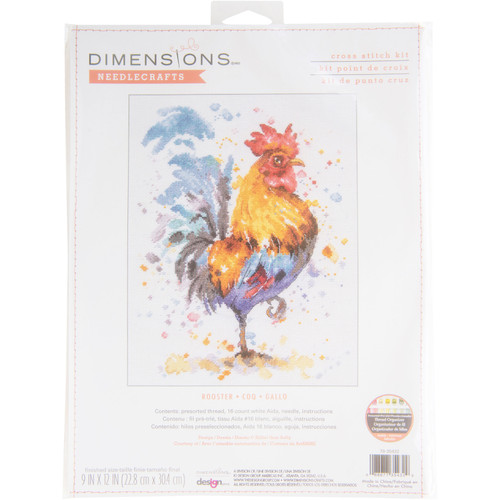 Dimensions Counted Cross Stitch Kit 9"x12"-Rooster 16 Count 70-35432 - 088677354329