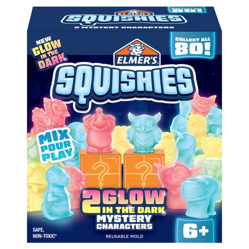 Elmer's Squishies Glow In The Dark Kit-Mystery Characters - 2195038 - 026000194815
