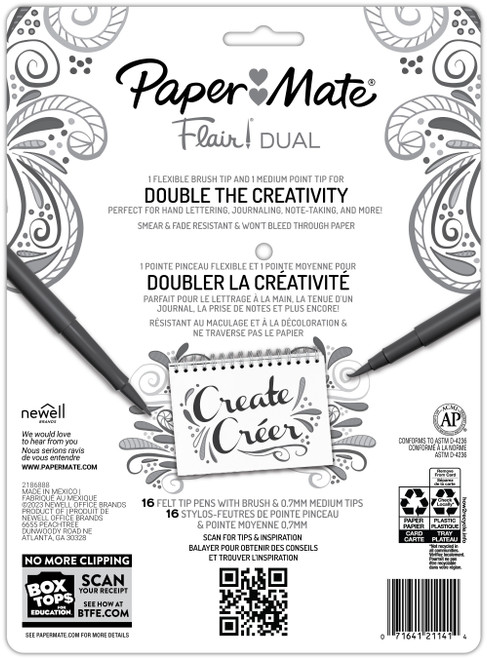 Paper Mate Bold Flair Felt Tip 1.2mm Pen 4/Pkg2125416 - GettyCrafts