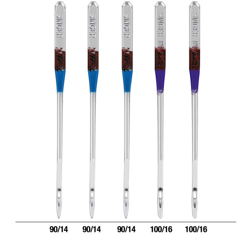 6 Pack - SINGER Leather Machine Needles 5/Pkg-Sizes 14/90 (3) & 16/100 (2) - 4740