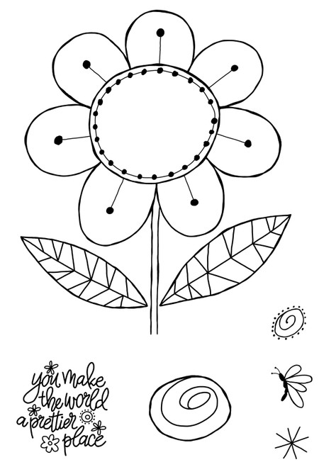 2 Pack Woodware Clear stamps 4"X6"-Singles Petal Doodles Pretty Place JGS863