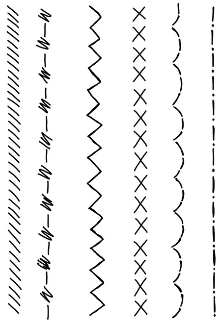 Woodware Clear stamps 4"X6"-Singles Doodle Stitches JGS866