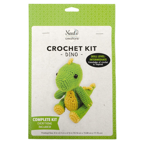 Fabric Editions Crochet Kit-Dino 5.75"X7"X5.75" CROCHKT-DINO - 699919379347