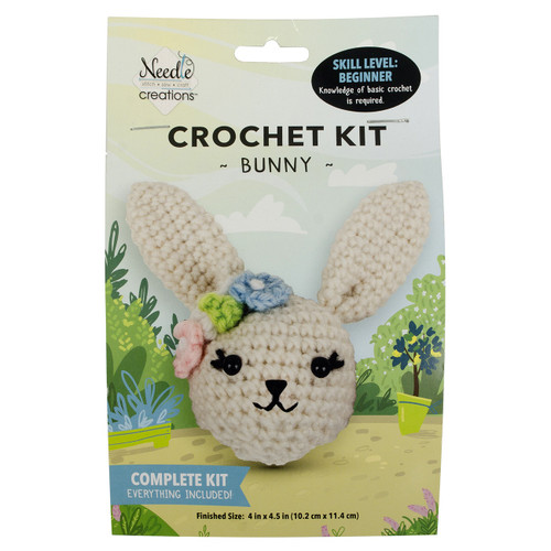 Fabric Editions Mini Crochet Kit-Bunny 4"X4.5" CRCHKTMI-WDBUN - 699919382378