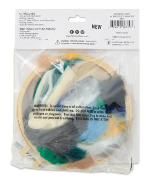 Fabric Editions Needle Felting Kit 6" Round-Bird NCNDLFLT-BIRD