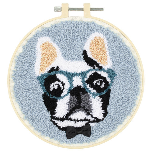 Fabric Editions Punch Needle Kit 6" Round-Bulldog - NCPNNDBL