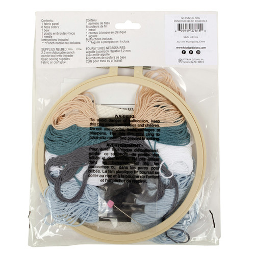 Fabric Editions Punch Needle Kit 6" Round-Bulldog - NCPNNDBL Fabric Editions Punch Needle Kit 6" Round-Bulldog - NCPNNDBL
