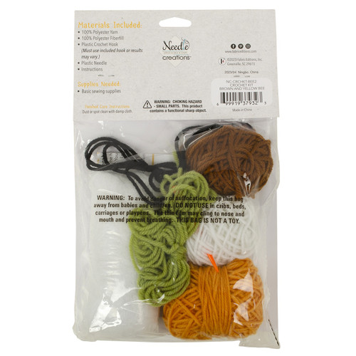 Fabric Editions Crochet Kit-Bee #2 5.25"X7.5"X2.5" CROCHKT-BEE2
