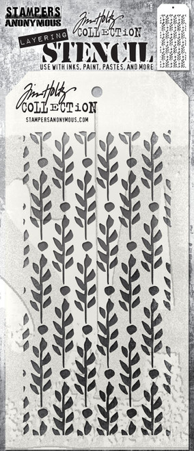 3 Pack Tim Holtz Layered Stencil 4.125"X8.5"-Berry Leaves THS174 - 691835438900