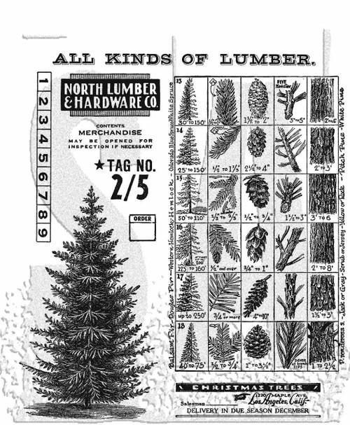 Tim Holtz Cling Stamps 7"X8.5"-Winter Woodlands CMS-LG-476 - 691835439501