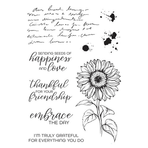 Spellbinders Clear Stamp Set-Sunflower Greetings STP213