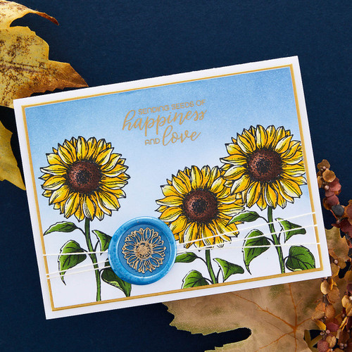 Spellbinders Clear Stamp Set-Sunflower Greetings STP213