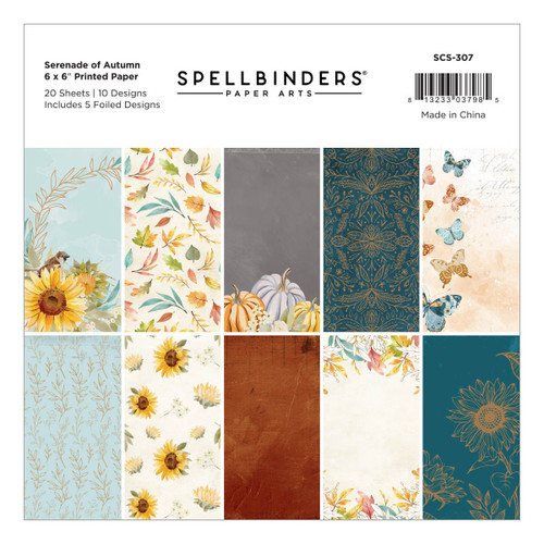 3 Pack Spellbinders Paper Pad 6"X6"-Serenade Of Autumn SCS307 - 813233037985