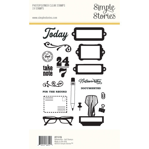 Noteworthy Photopolymer Clear Stamps-19/Pkg NTW21316