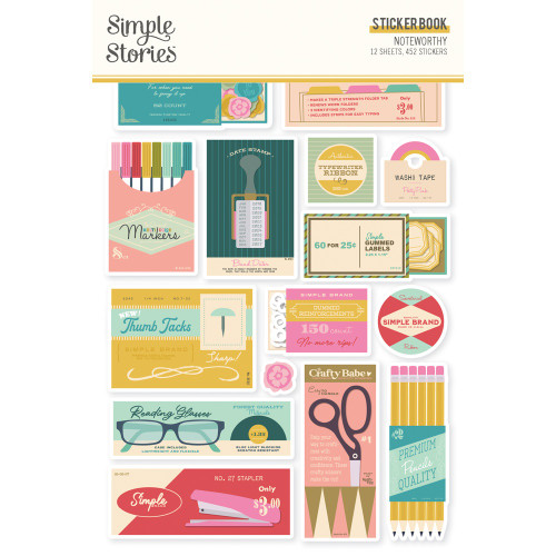 Simple Stories Sticker Book 12/Sheets-Noteworthy NTW21324 - 810112387193