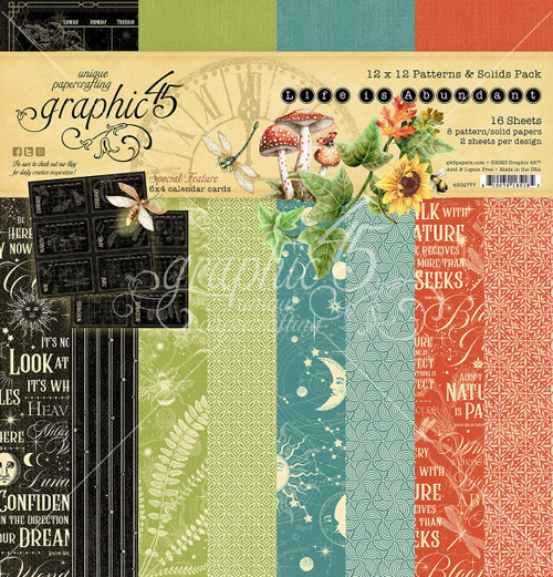 Graphic 45 Collection Pack 12"X12"-Life Is Abundant Patterns & Solids G4502777 - 810070165185