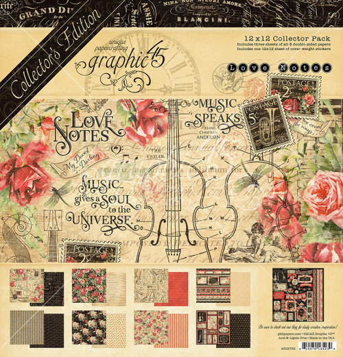 Graphic 45 Collector's Edition Pack 12"X12"-Love Notes G4502782 - 810070165239