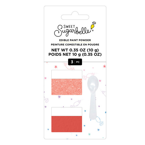 2 Pack - Sweet Sugarbelle Edible Paint Powders And Mixing Spoon-Red - SBEPP340-15546 - 718813166614