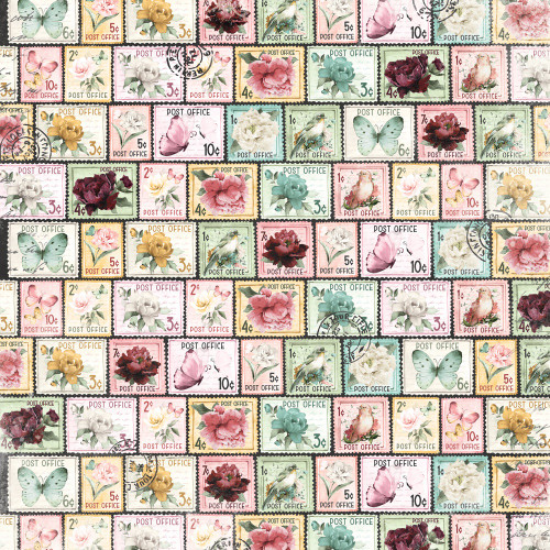 25 Pack Simple Vintage Love Story Double-Sided Cardstock 12"X12"-Love Notes VLO12-21409