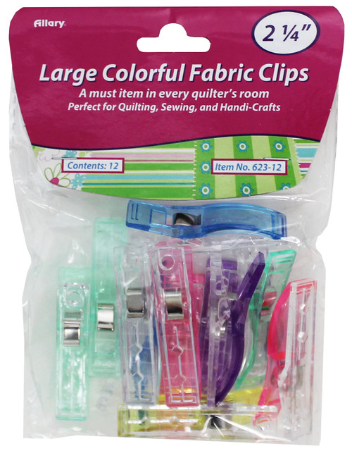 6 Pack Allary Colorful Fabric Clips 2.25" 12/Pkg623-12 - 750557623121