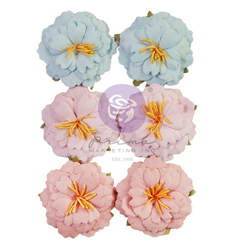 3 Pack - Prima Marketing Paper Flowers 6/Pkg-Sweet Vintage, French Blue - FG665647 - 655350665647 3 Pack - Prima Marketing Paper Flowers 6/Pkg-Sweet Vintage, French Blue - FG665647 - 655350665647