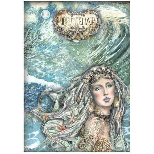 Stamperia Rice Paper Sheet A4-Songs Of The Sea The Mermaid - DFSA4809 - 5993110030164