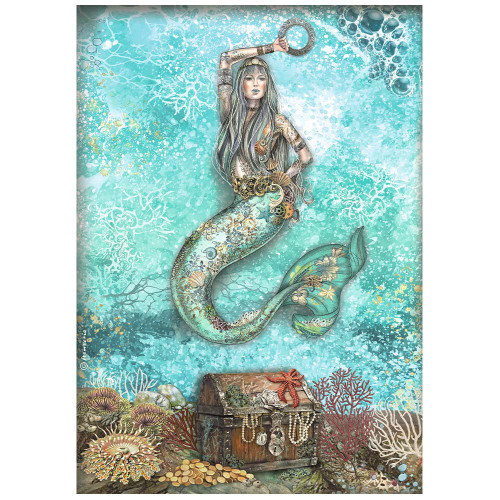Stamperia Rice Paper Sheet A4-Songs Of The Sea Mermaid - DFSA4810 - 5993110030171