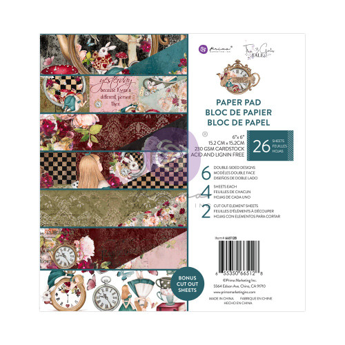 2 Pack Prima Marketing Double-Sided Paper Pad 6"X6" 26/Pkg-Lost In Wonderland P665128 - 655350665128